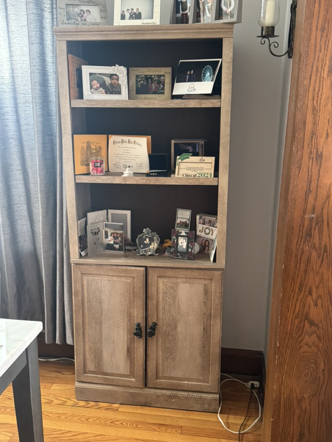 Wooden Bookcase with Storage