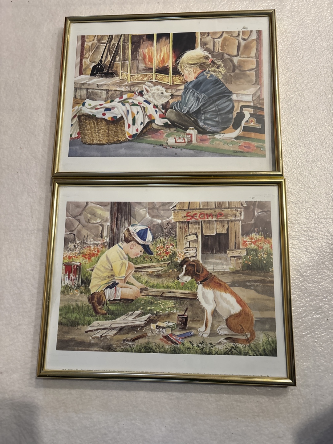 Set of Two Framed Dog-themed Prints