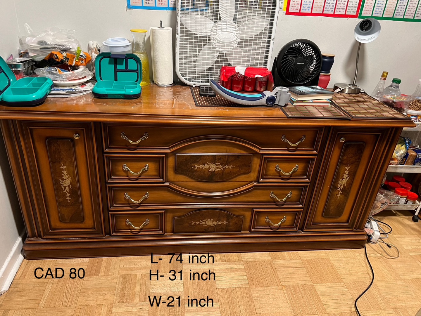 Vintage Wooden Buffet/Sideboard - 74" L - photo 2