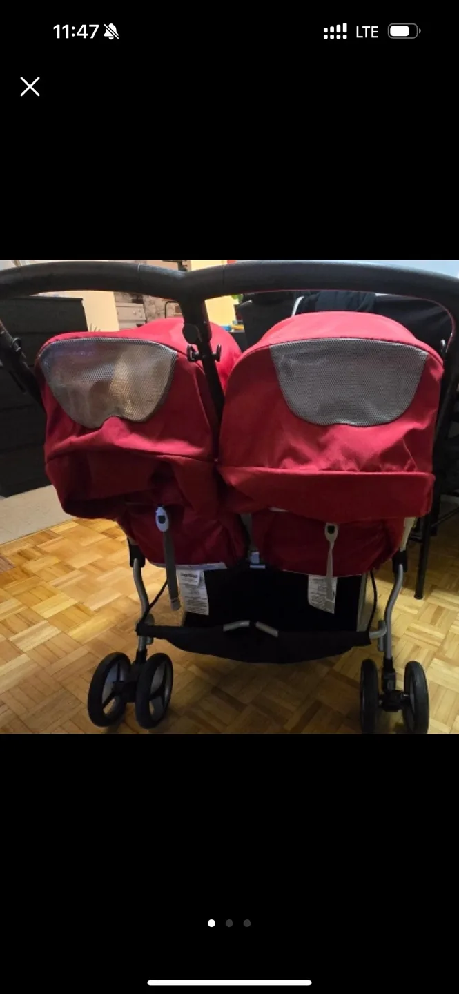 Peg Perego Aria Twin Double Stroller - Geranium Red image indicator(4)