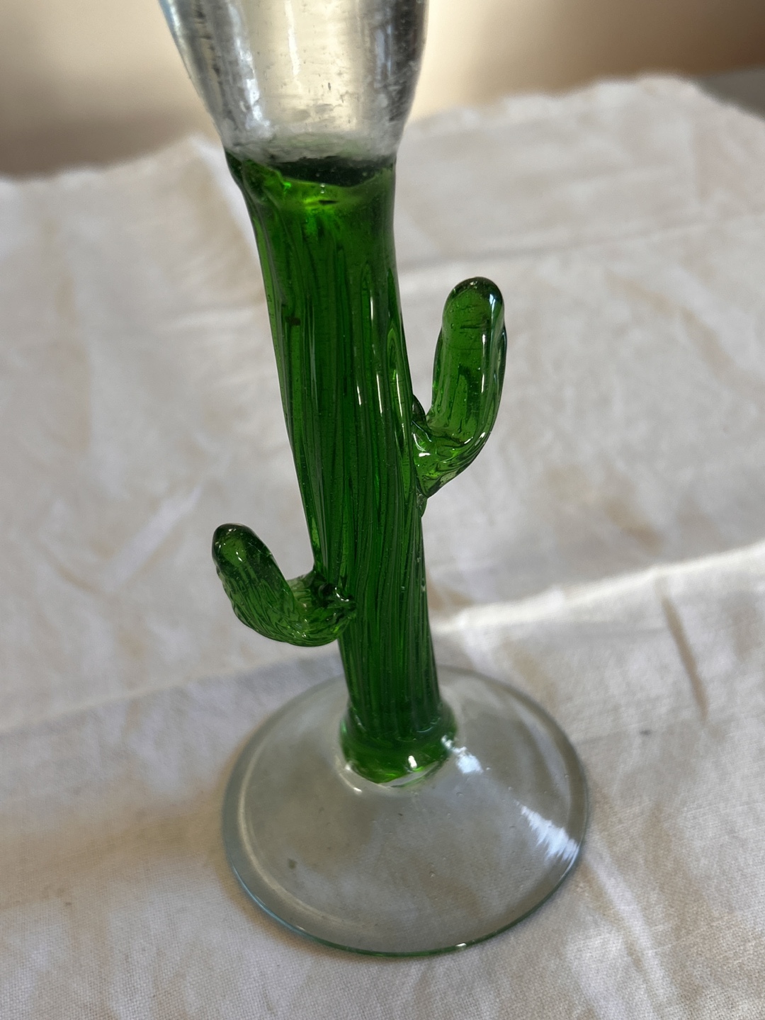 Vintage Glass Cactus Candle Holder - photo 2