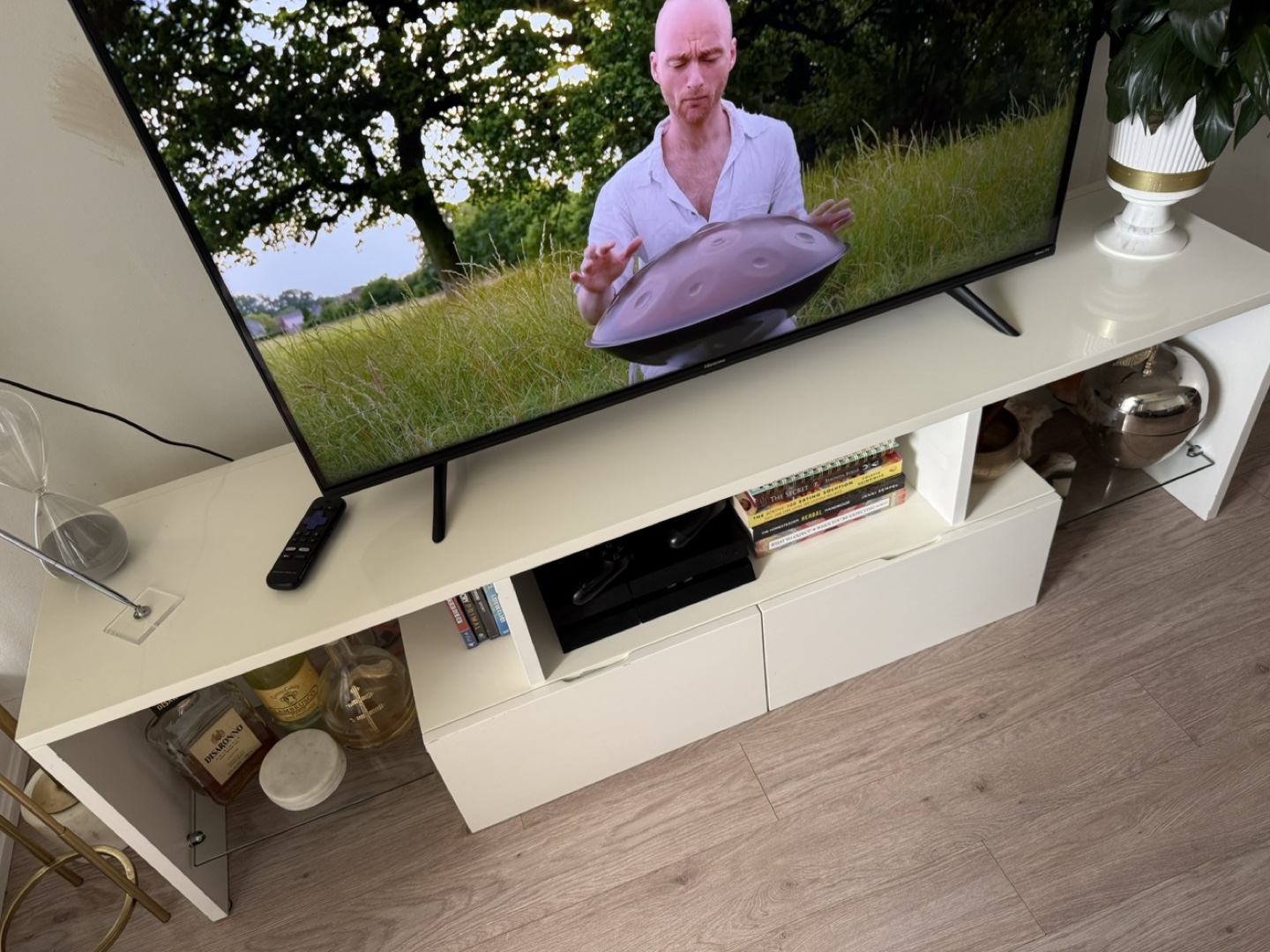 Maggie 63" White TV Stand with Storage - photo 2