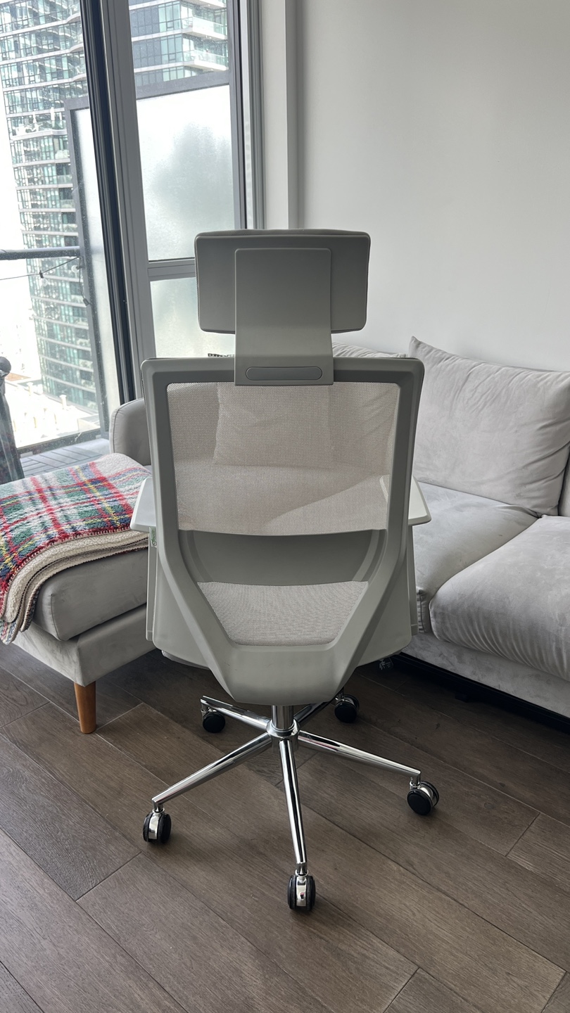 Grey Mesh Office Chair with Headrest - photo 2