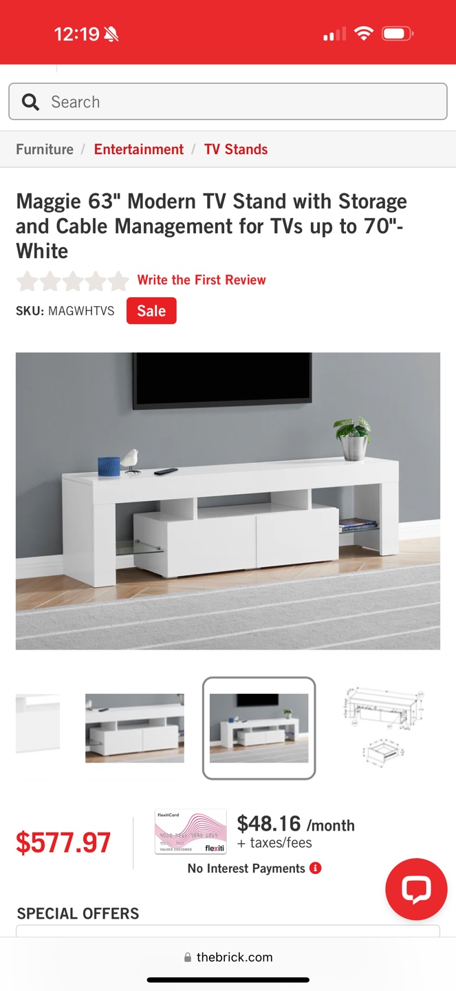 Maggie 63" White TV Stand with Storage - photo 5
