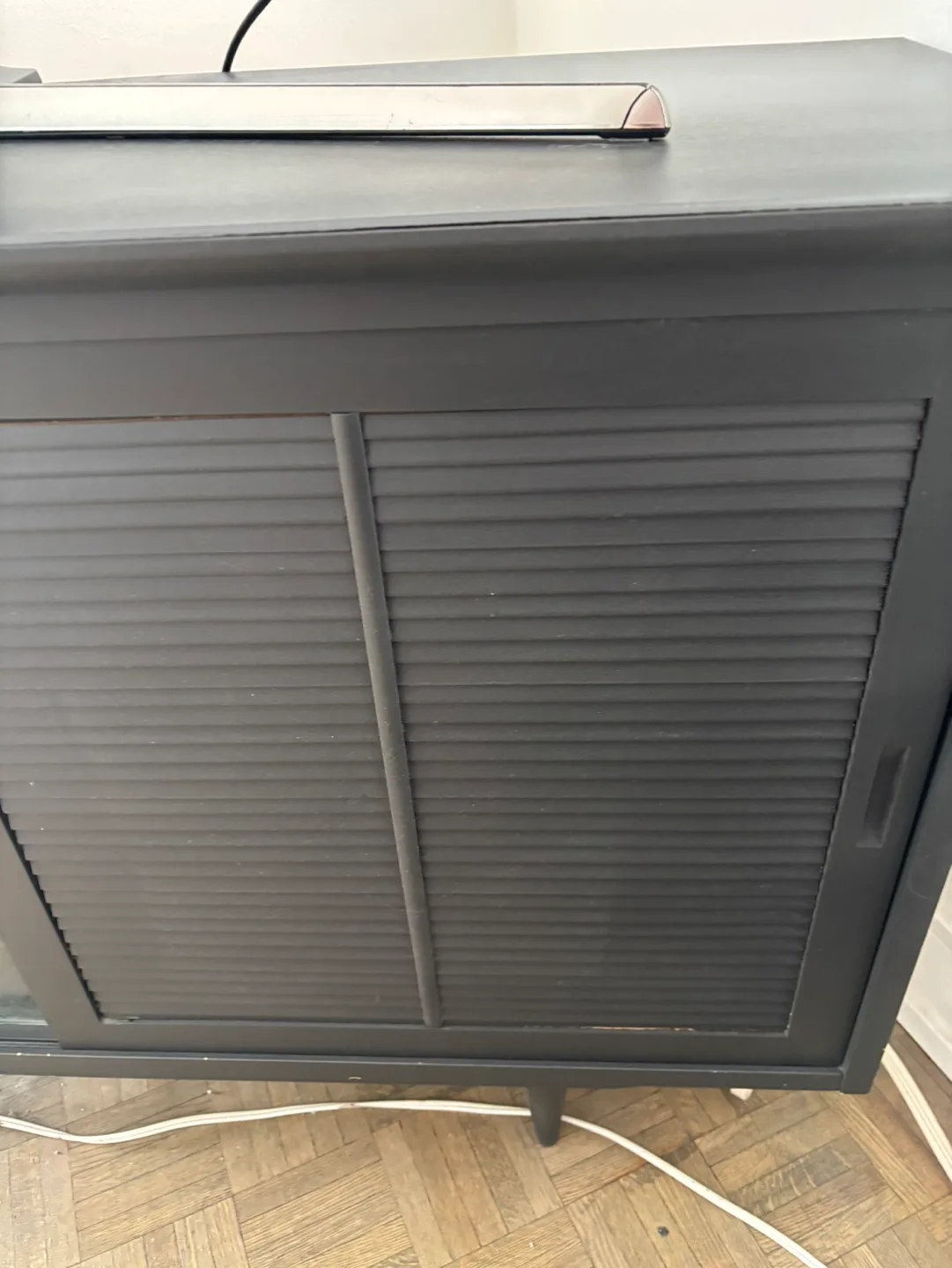 Mid-Century Modern Black TV Stand image indicator(4)