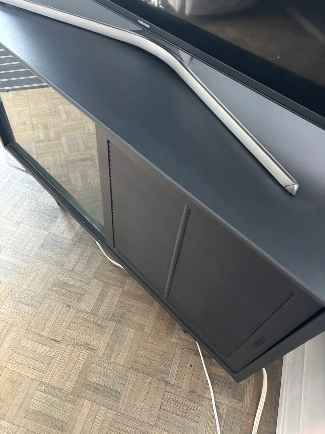 Mid-Century Modern Black TV Stand image indicator(5)