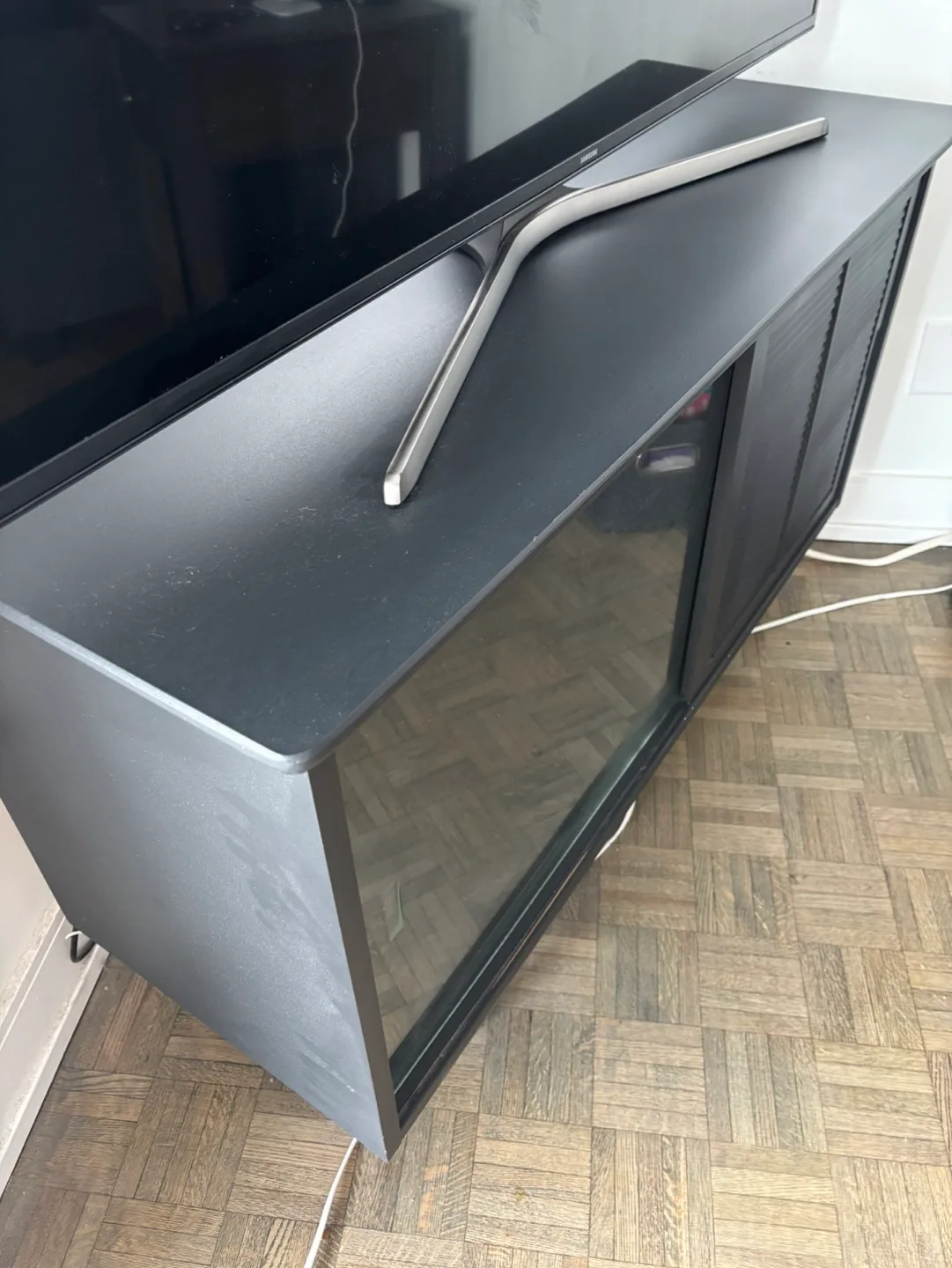 Mid-Century Modern Black TV Stand image indicator(3)