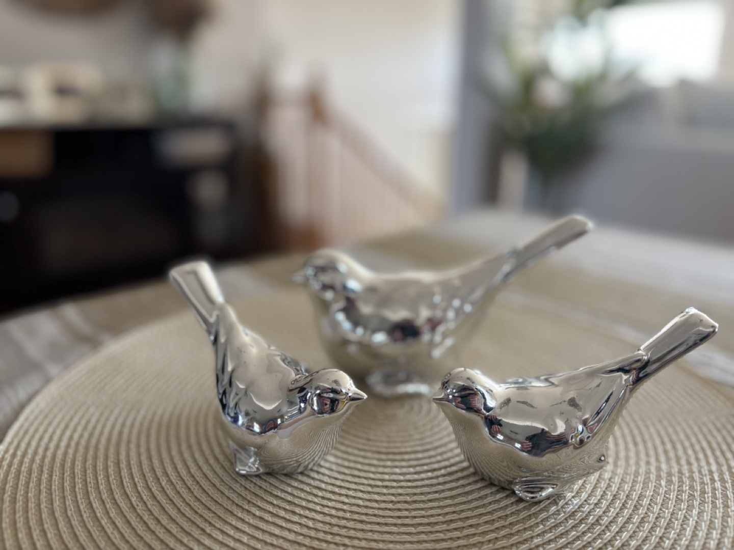 Set of Three Silver Bird Figurines - photo 4
