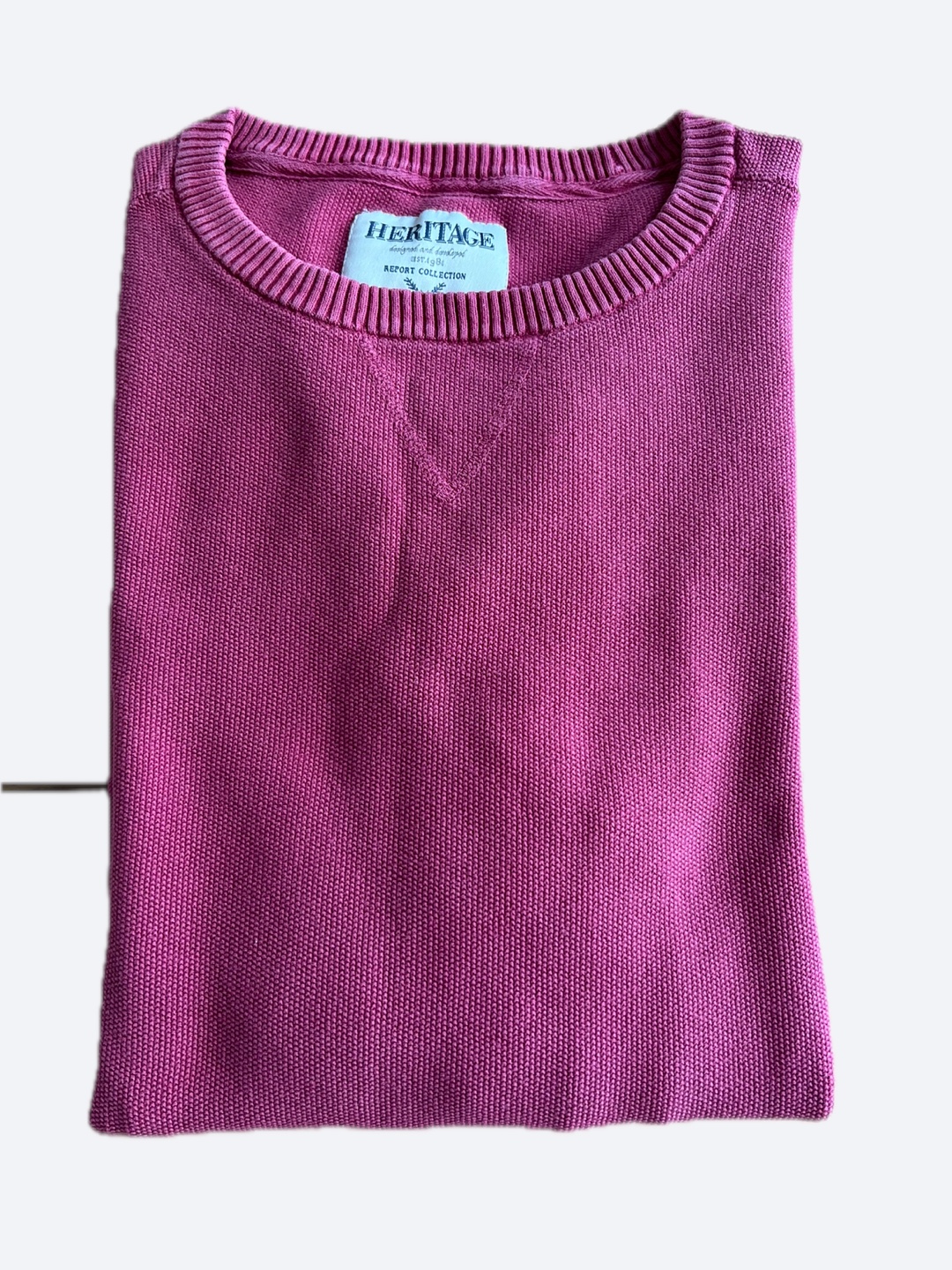 Heritage Mens Pink Crewneck Sweater