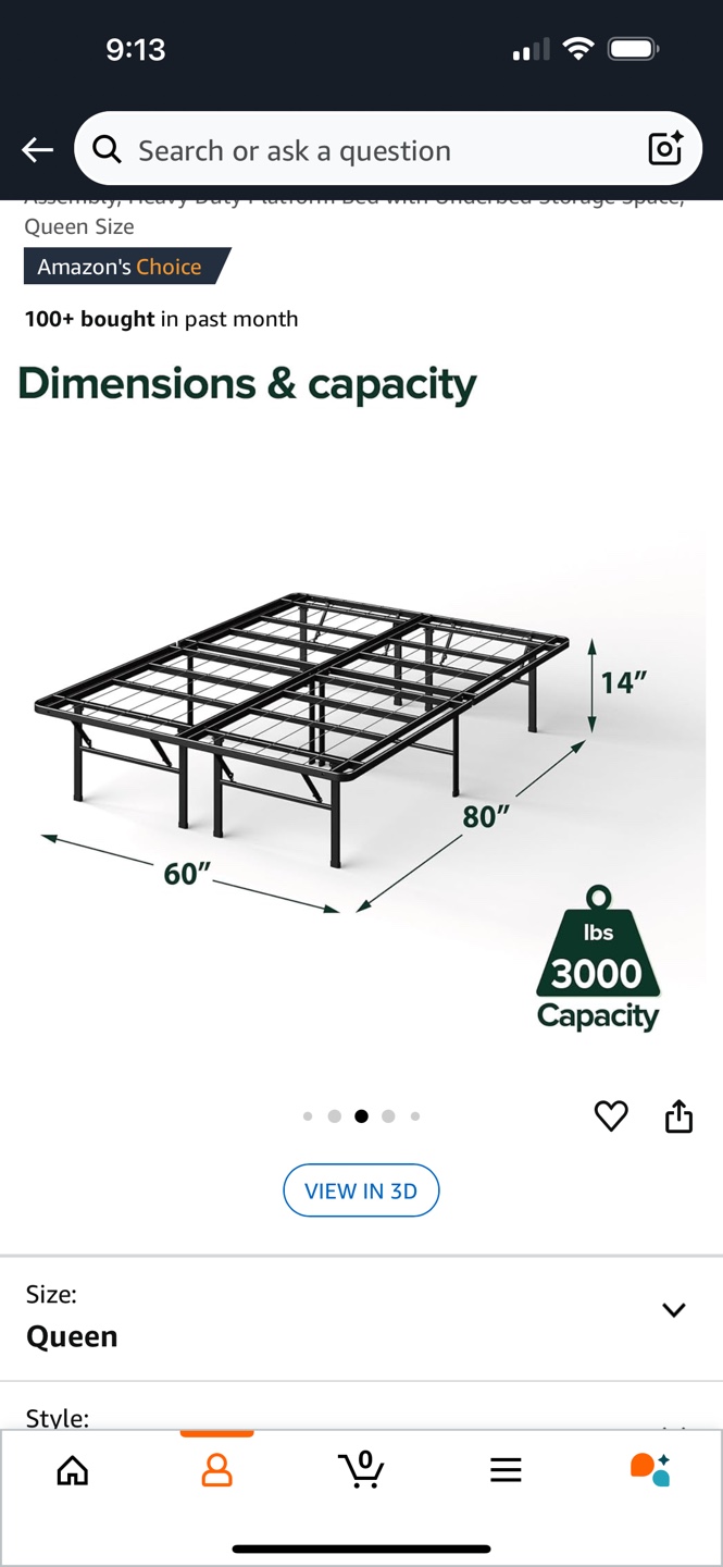 Queen SmartBase Deluxe Metal Bed frame