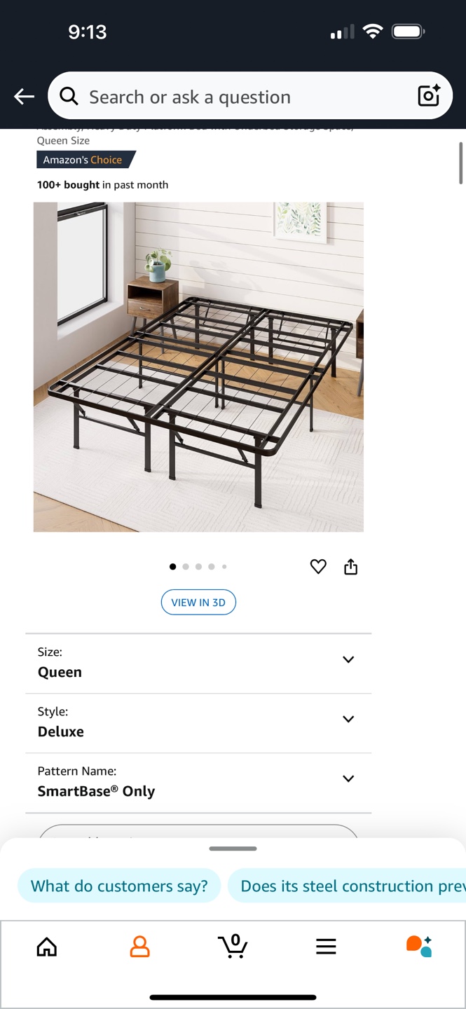 Queen SmartBase Deluxe Metal Bed frame - photo 2