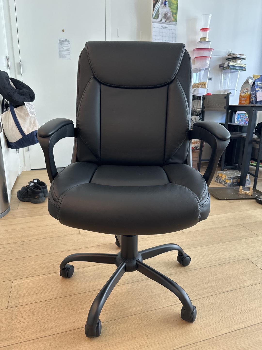 Black Office Chair with Wheels