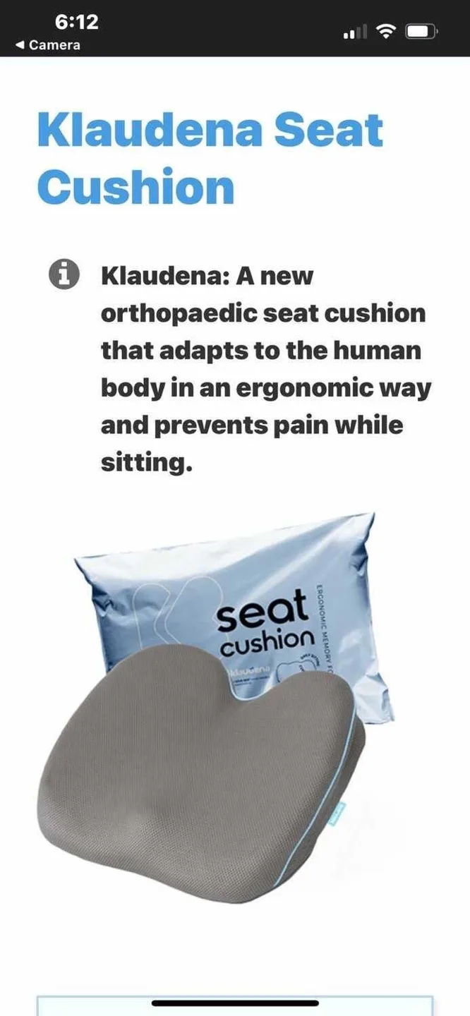 Klaudedna Ergonomic Memory Foam Seat Cushion image indicator(5)