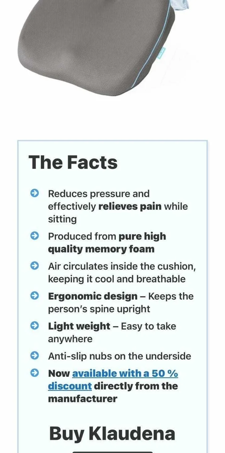 Klaudedna Ergonomic Memory Foam Seat Cushion image indicator(4)