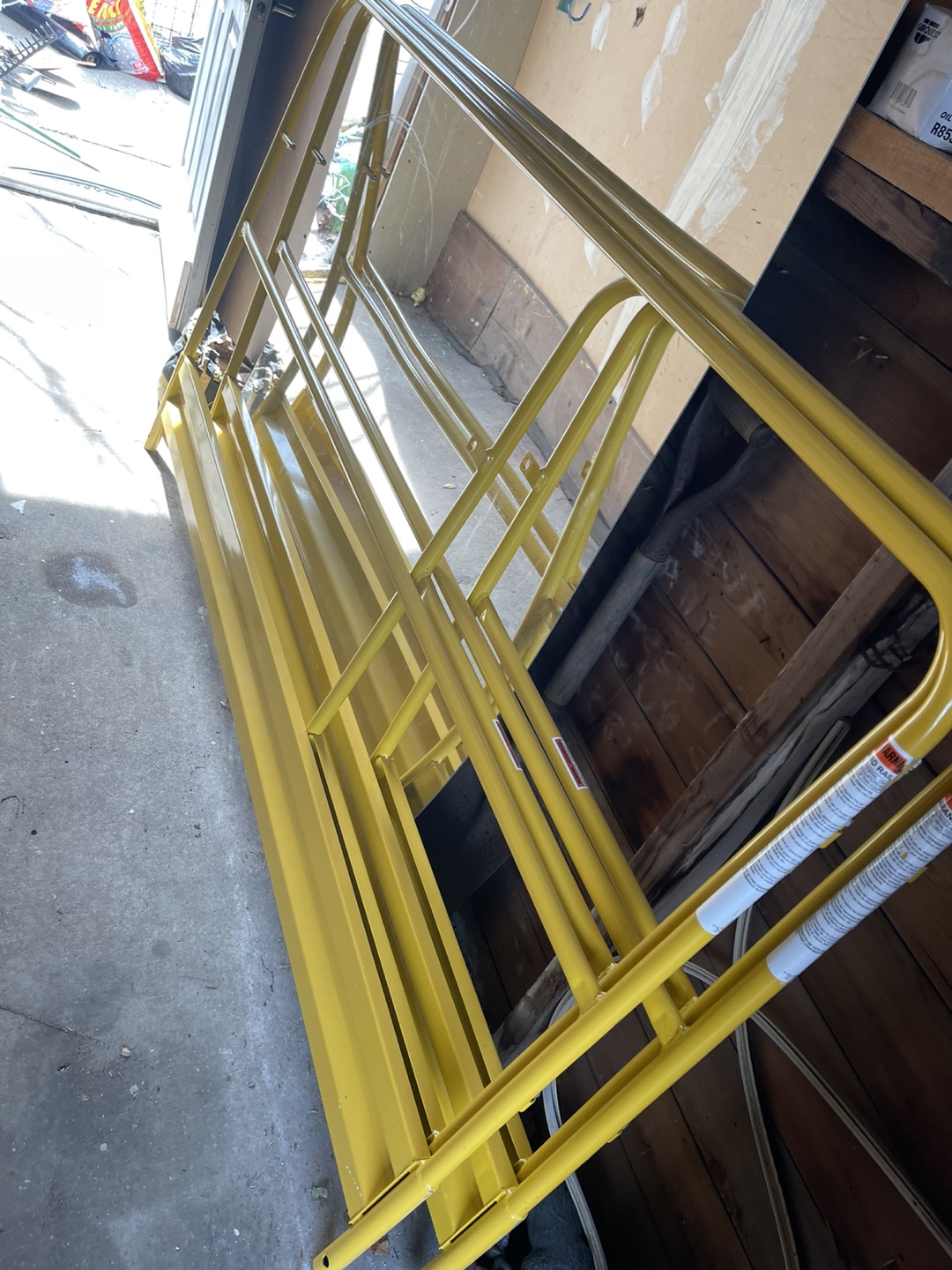 Yellow Steel Scaffolding Guardrail