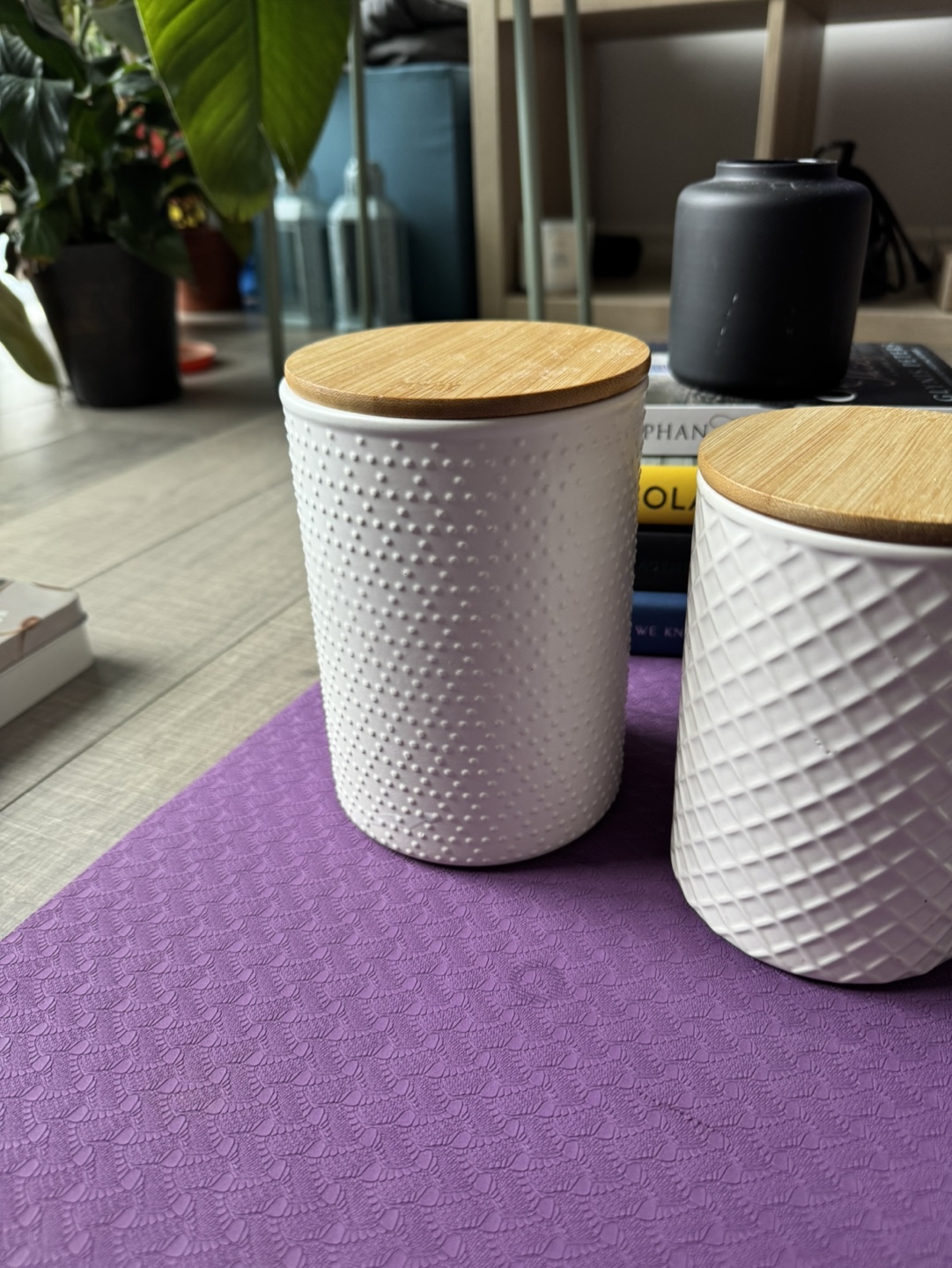 Set of Four Ceramic Canisters with Bamboo Lids - photo 5