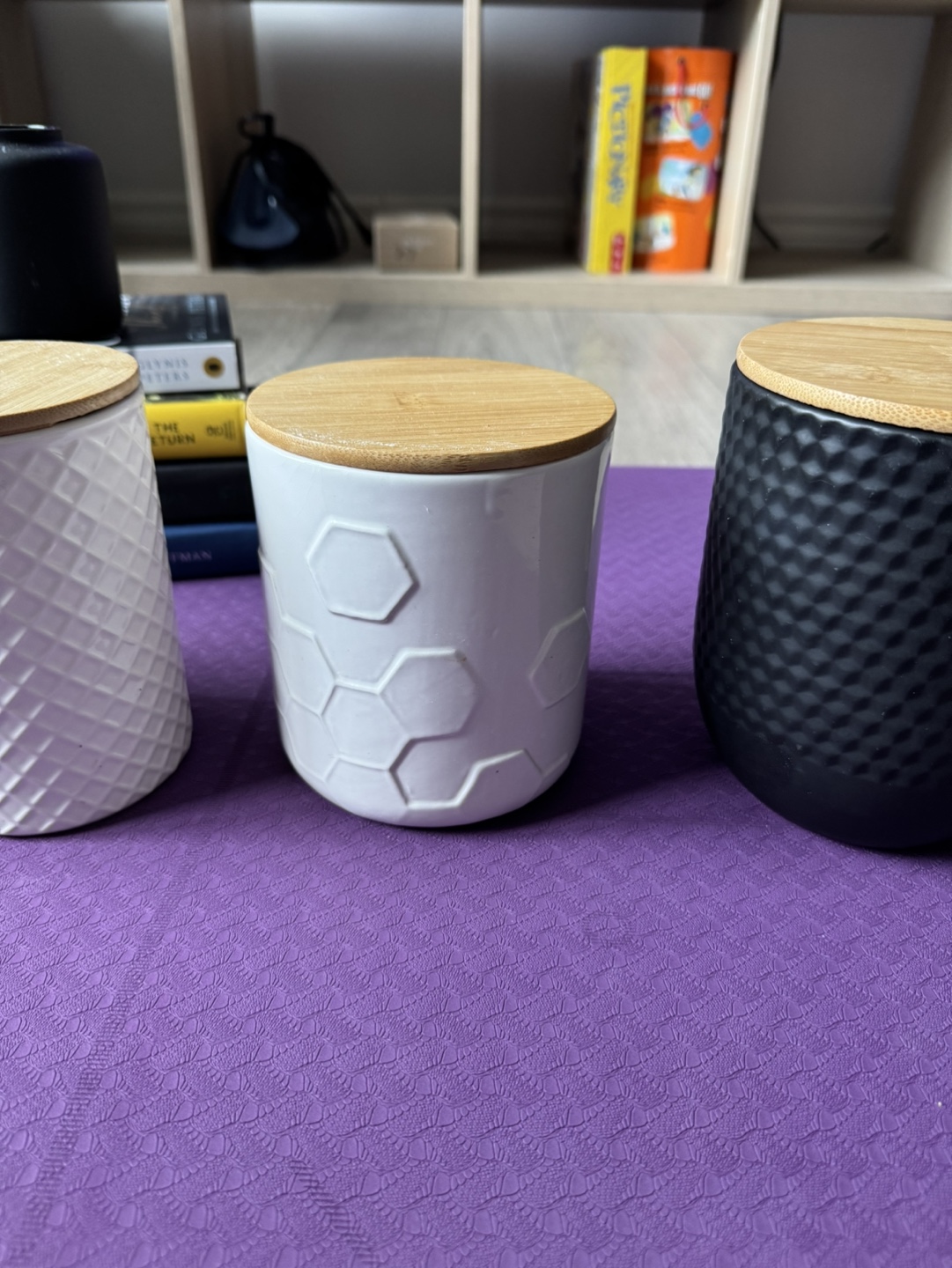 Set of Four Ceramic Canisters with Bamboo Lids - photo 3