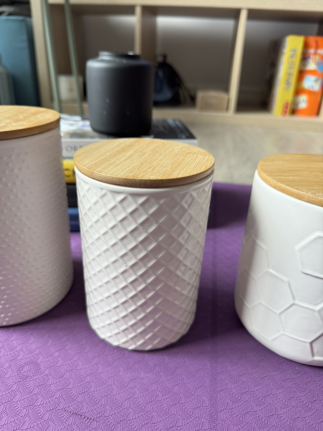Set of Four Ceramic Canisters with Bamboo Lids - photo 4