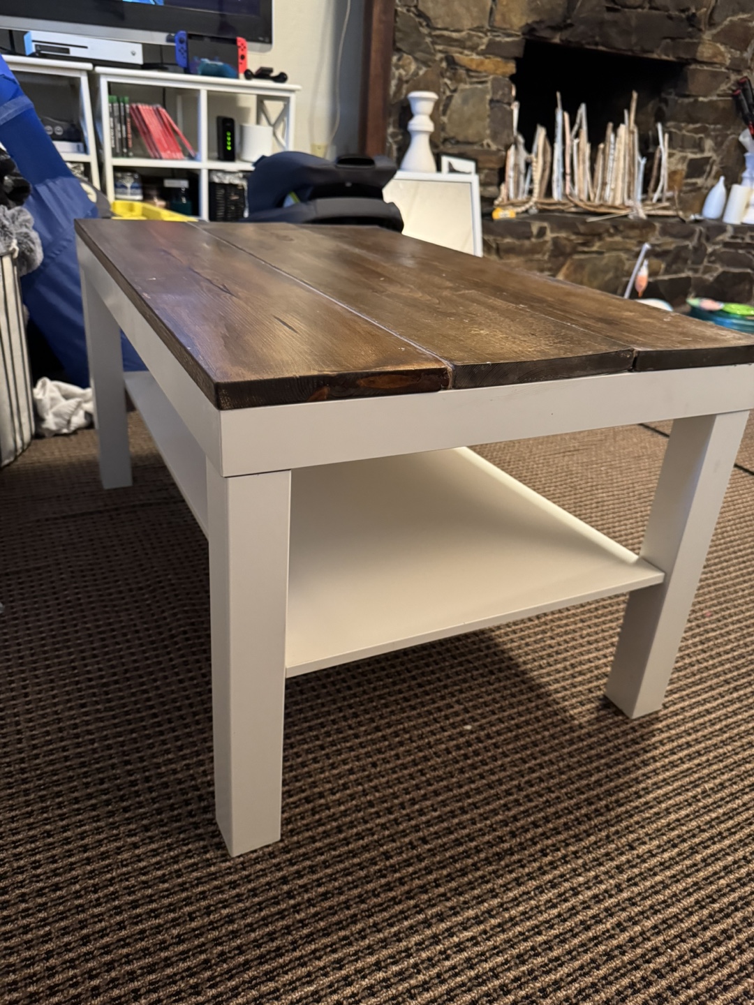 Rustic Farmhouse Coffee Table with Shelf - photo 3