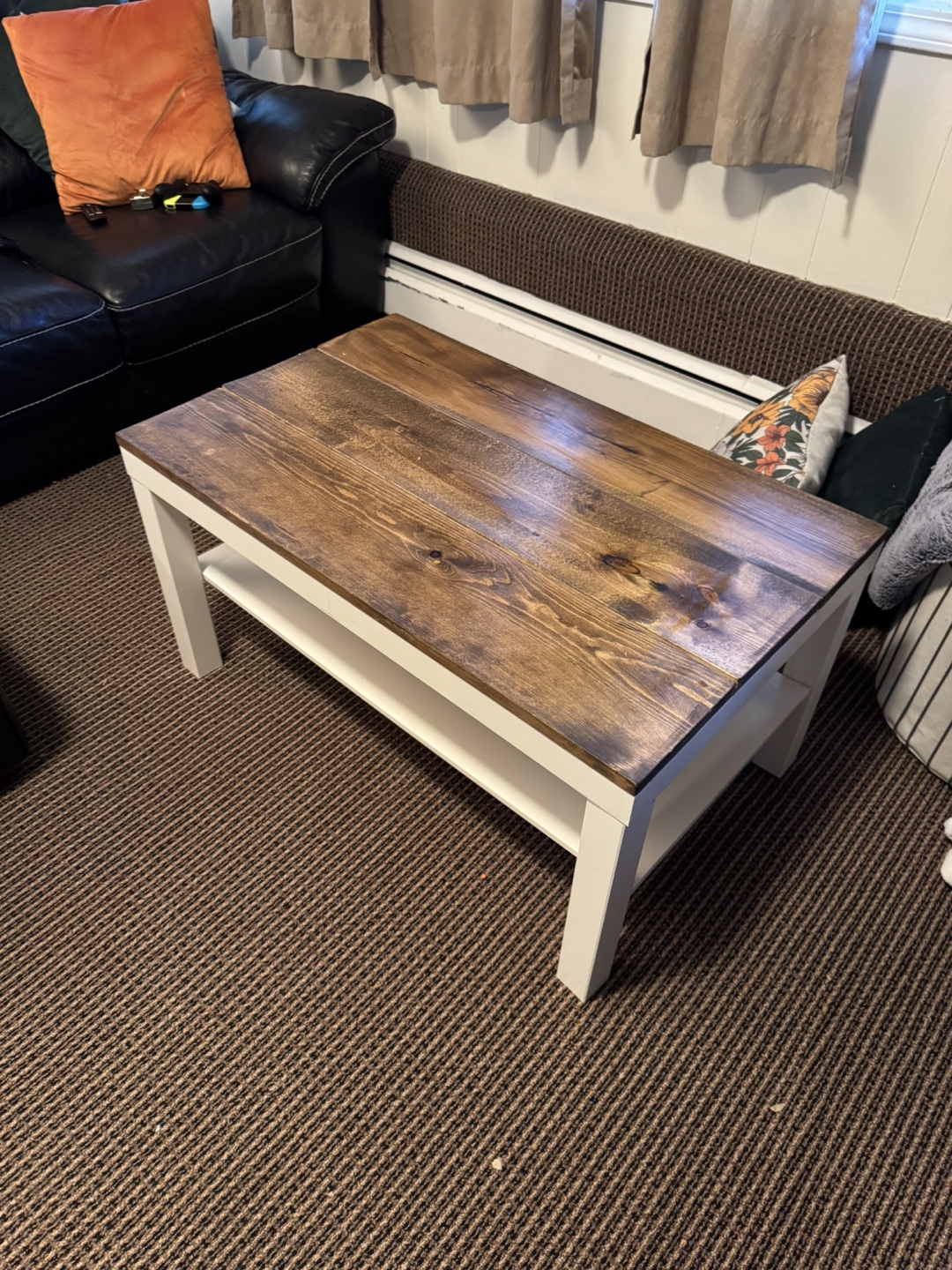 Rustic Farmhouse Coffee Table with Shelf - photo 2