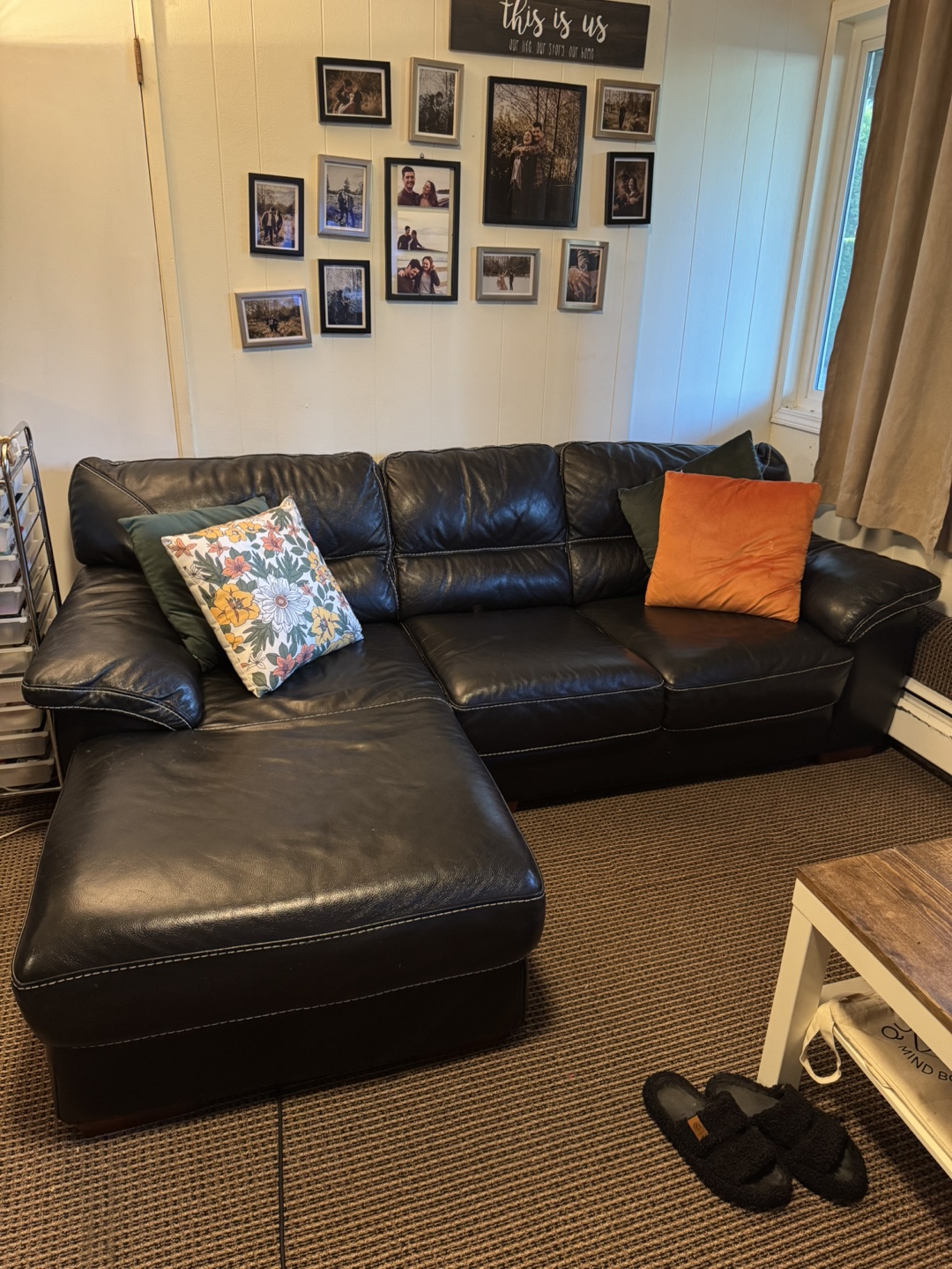 Black Leather Sectional Sofa