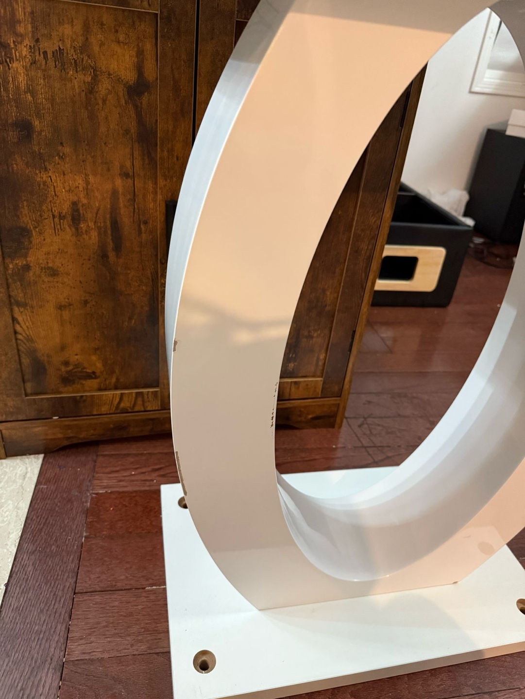 Modern White Console Table with Glass Top - photo 4