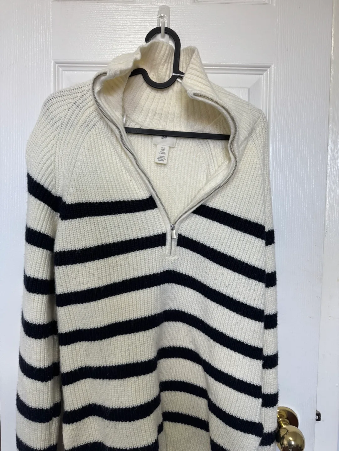 H&M Striped Half-Zip Sweater thumbnail