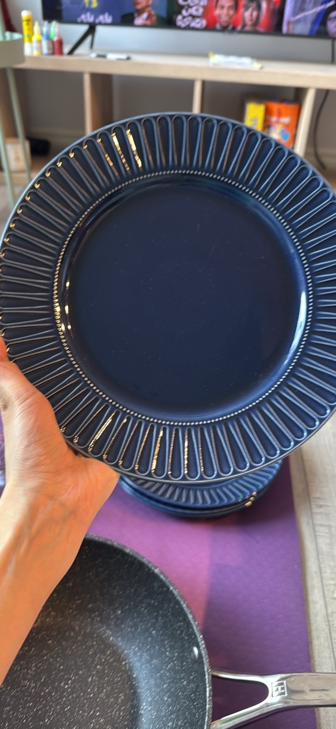 Set of 4 IKEA Dark Blue Dinner Plates - photo 2
