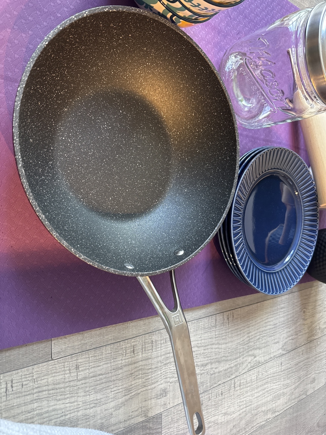 12-inch Granite Stone Wok Pan with Stainless Steel Handle