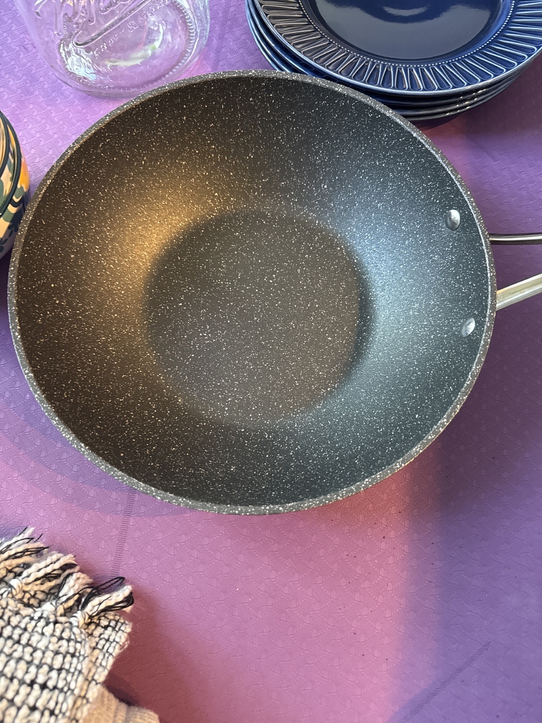 12-inch Granite Stone Wok Pan with Stainless Steel Handle - photo 2