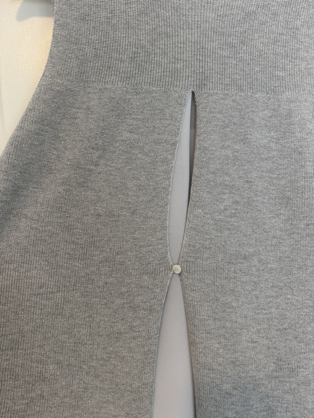Piccadilly Grey Knit Sleeveless Top with Keyhole Detail - photo 4