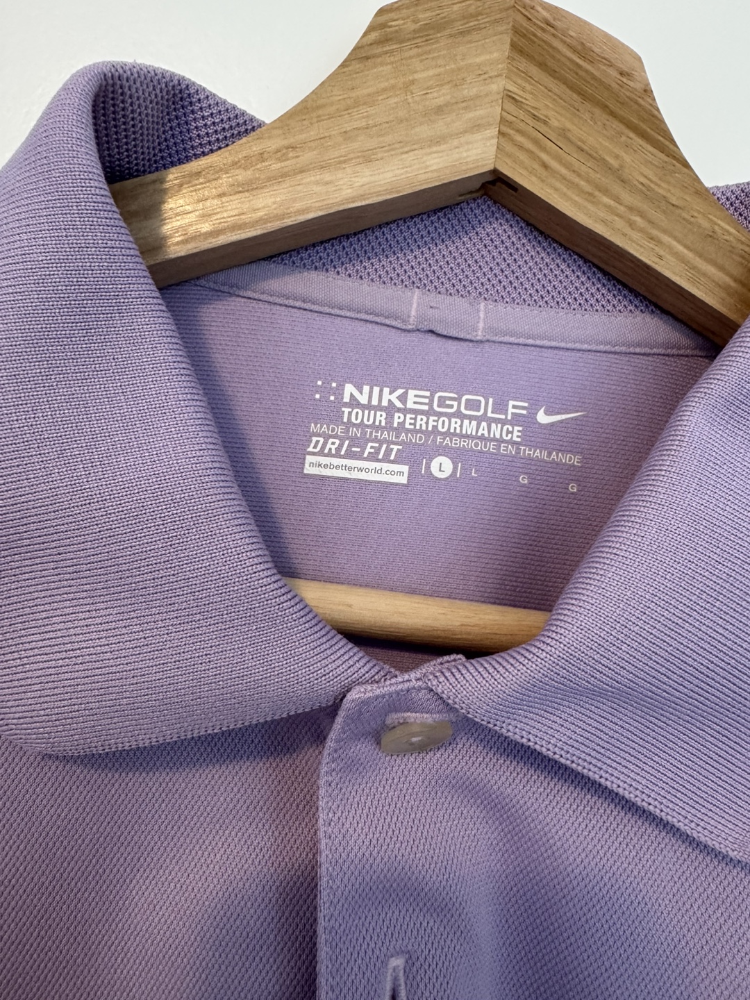 Nike Golf Dri-Fit Lavender Polo Shirt - Size Large - photo 3
