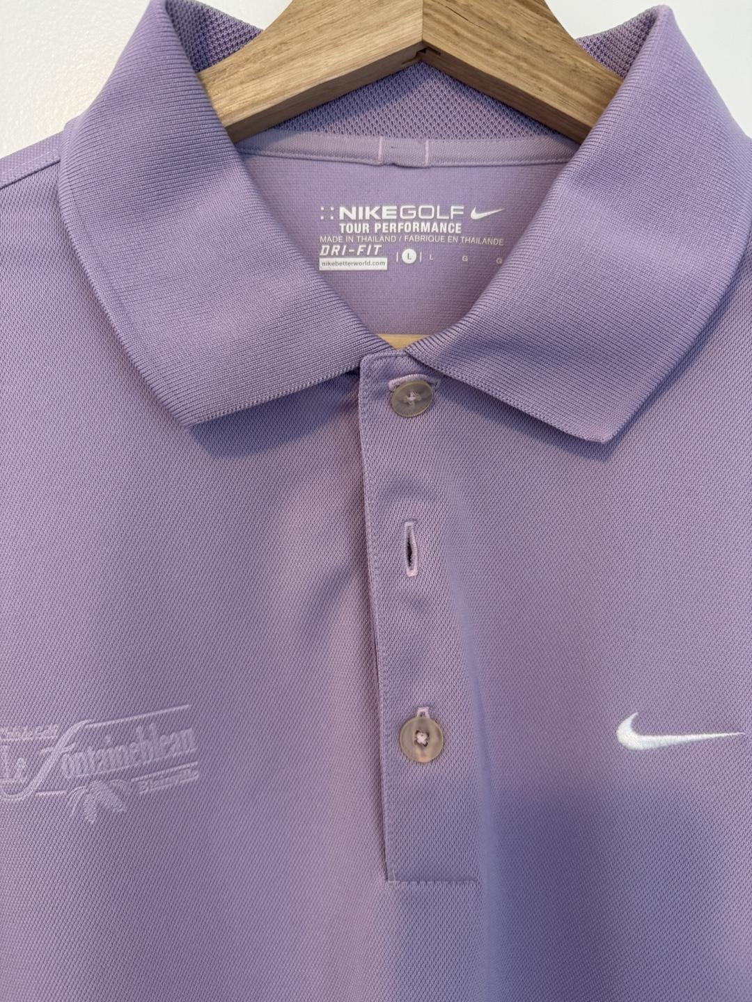 Nike Golf Dri-Fit Lavender Polo Shirt - Size Large - photo 2