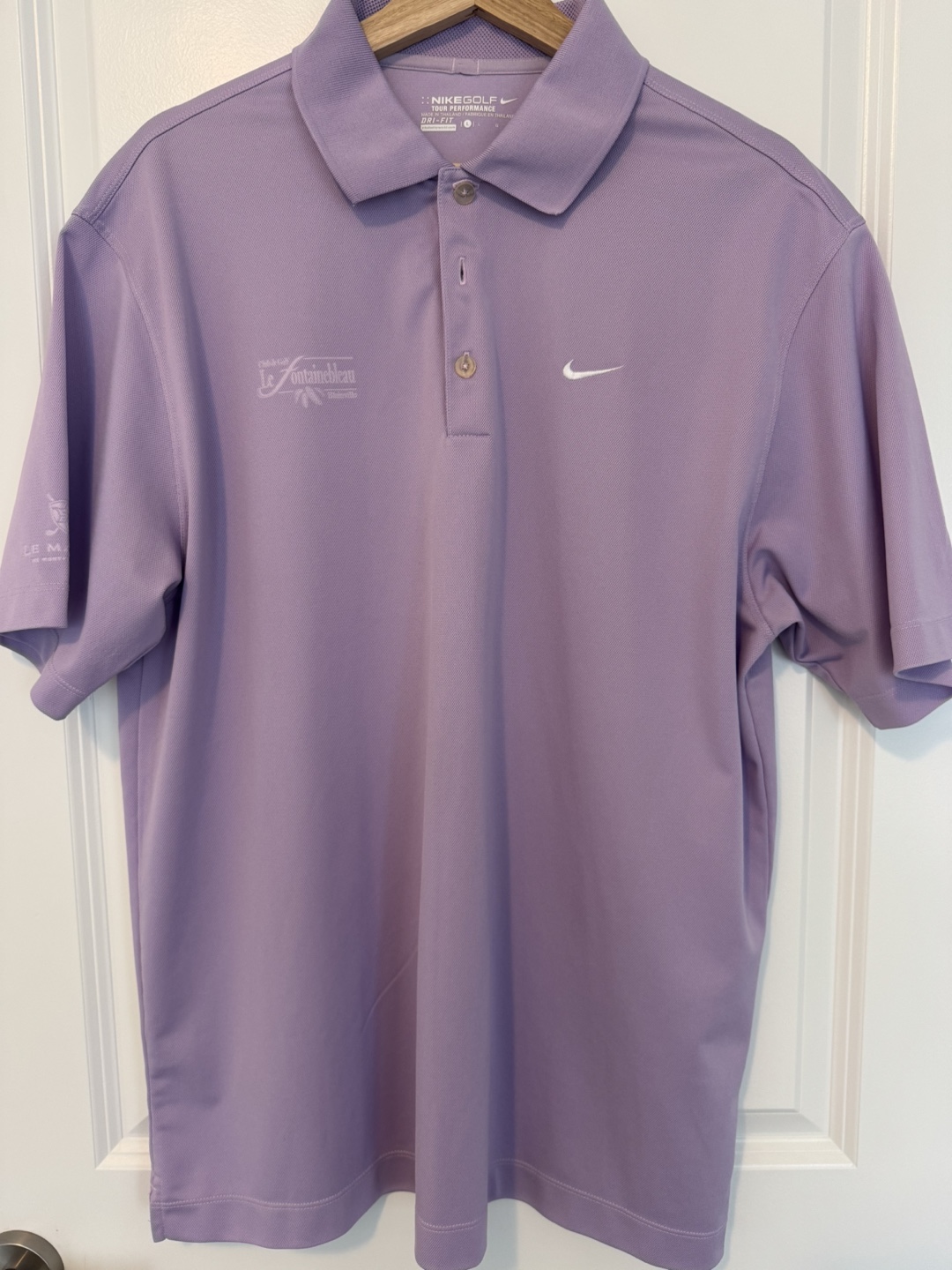 Nike Golf Dri-Fit Lavender Polo Shirt - Size Large
