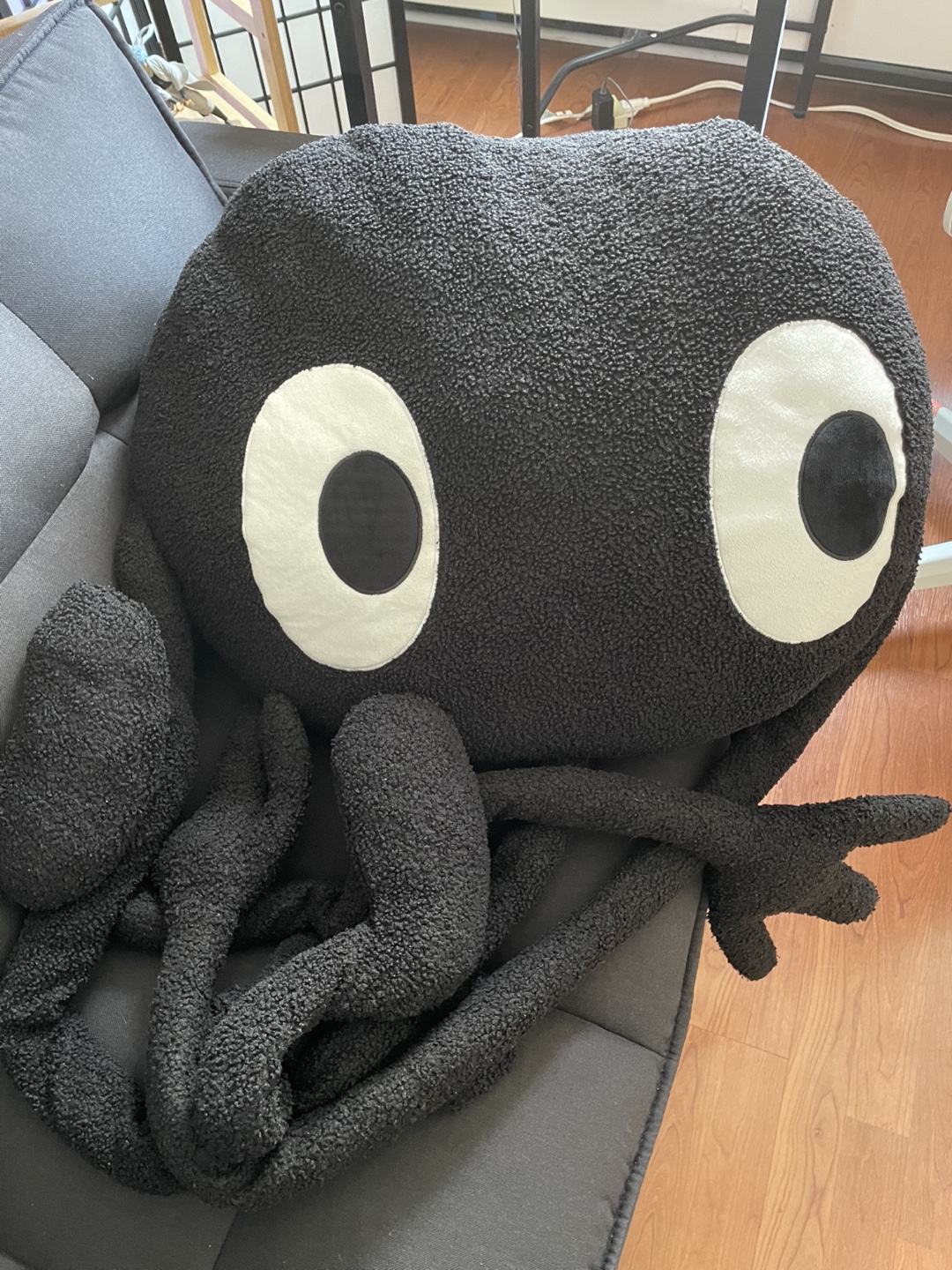Giant Black Plush Pillow with Long Arms and Legs - photo 4