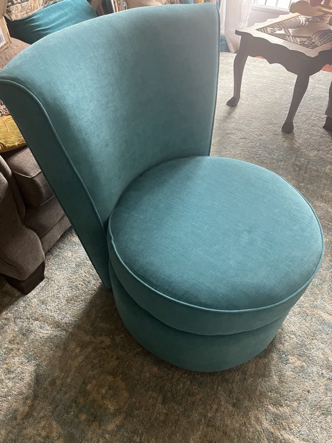 Teal Swivel Accent Chair - photo 2