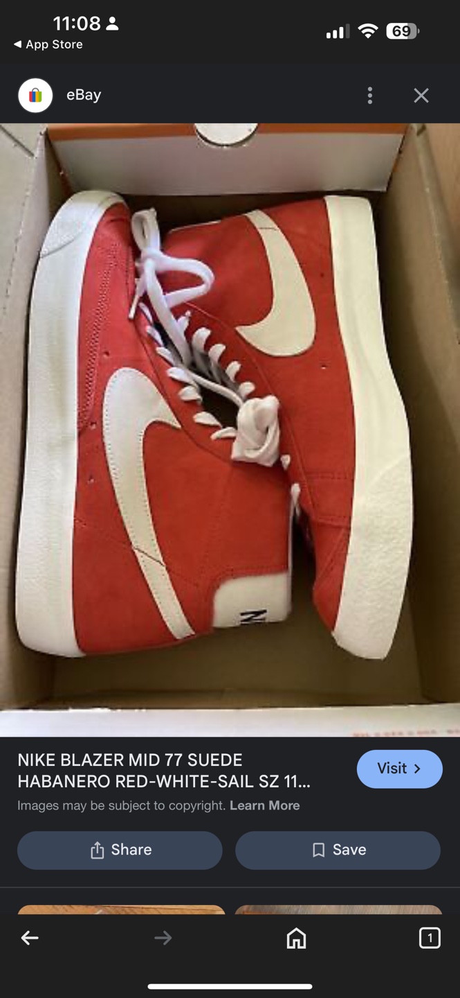 Nike Blazer Mid 77 Suede Habanero Red-White-Sail Sz 11 - photo 4