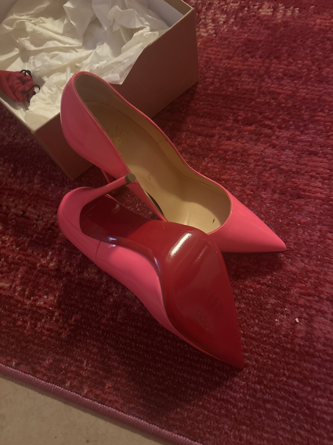 Christian Louboutin Pink Patent Leather Pumps
