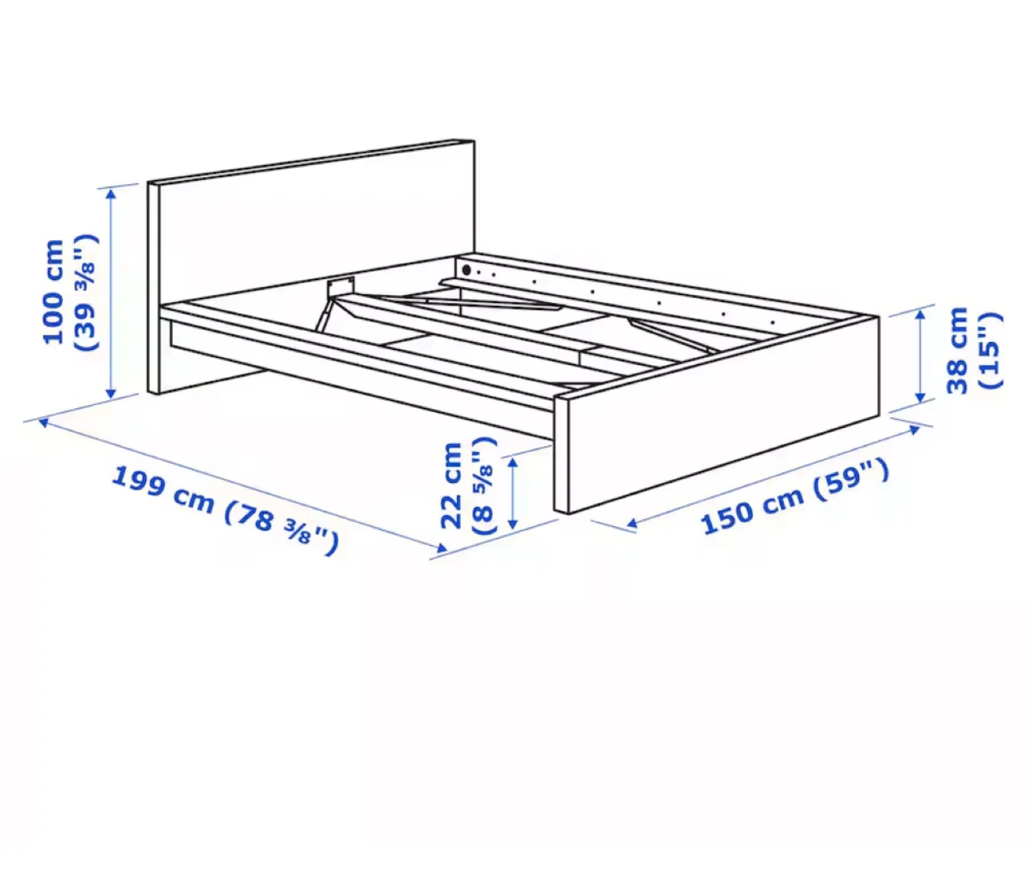 IKEA MALM White Double Bed Frame image indicator(2)