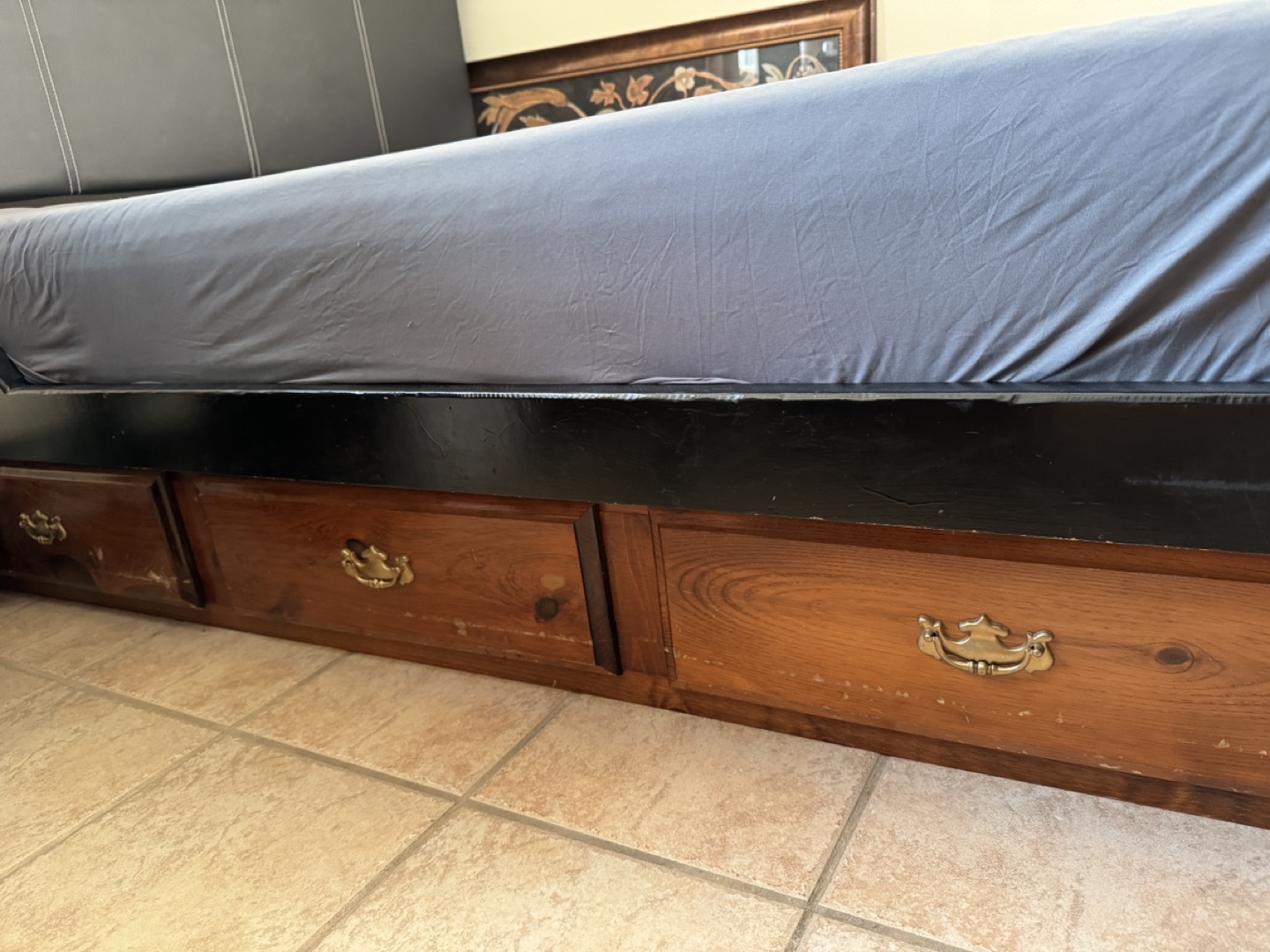Double Platform Bed Frame with Storage Drawers - photo 2