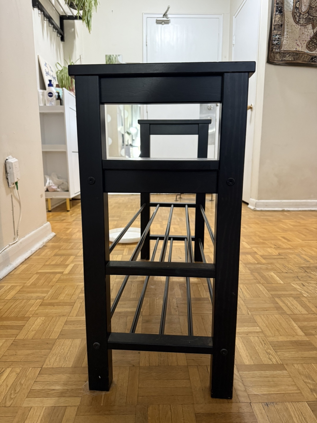 Black Shoe Rack Bench - photo 4