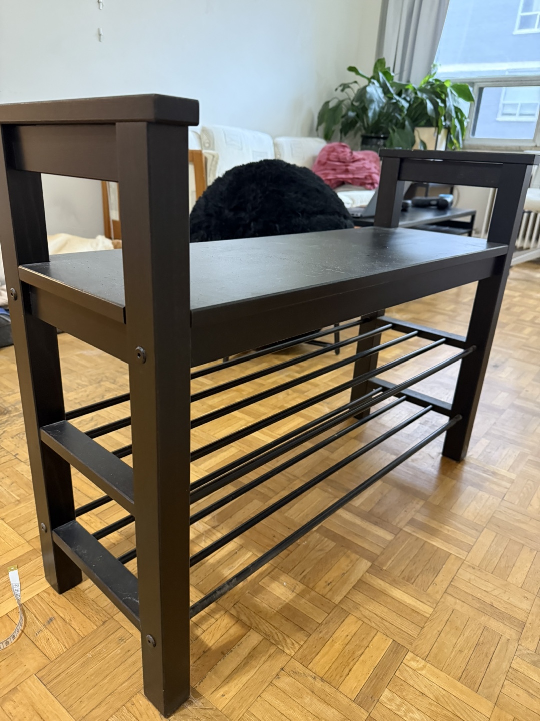 Black Shoe Rack Bench