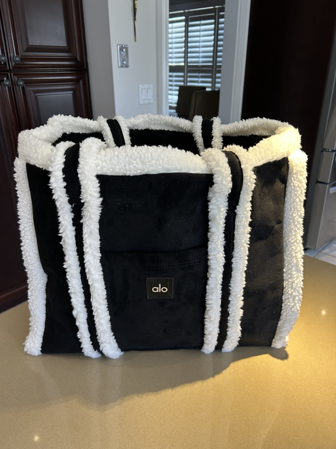 Alo Yoga Black Sherpa Tote Bag