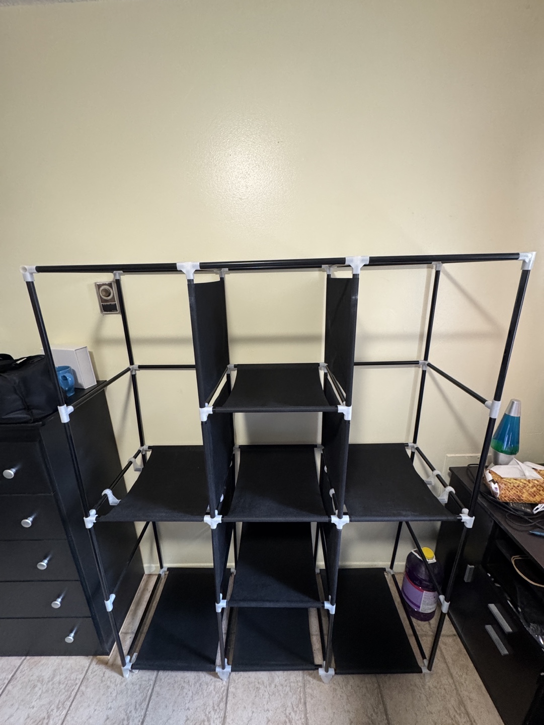 Black Fabric Wardrobe Closet Organizer