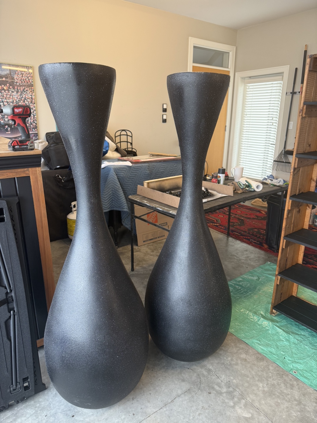 Pair of Large Black Vases