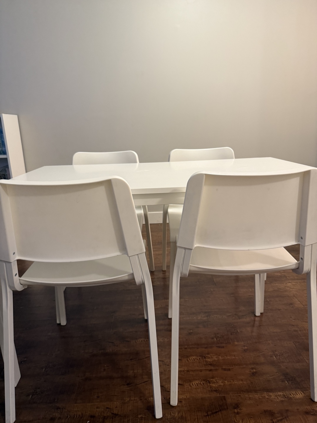 White Dining Table and Four Chairs Set - photo 2