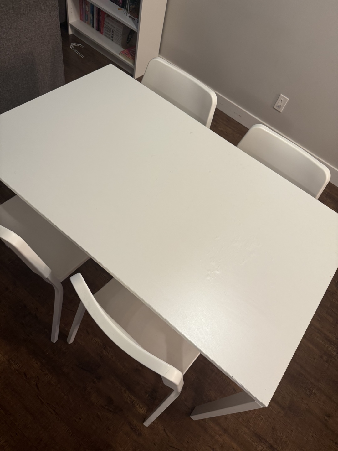 White Dining Table and Four Chairs Set - photo 3