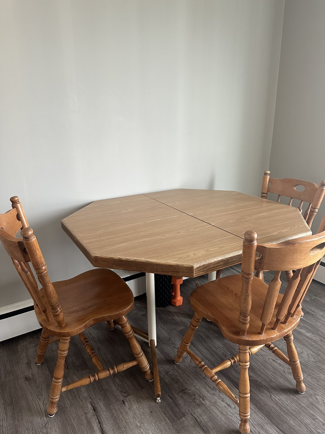 Dining Octagon Table and Three Chairs Set - photo 2