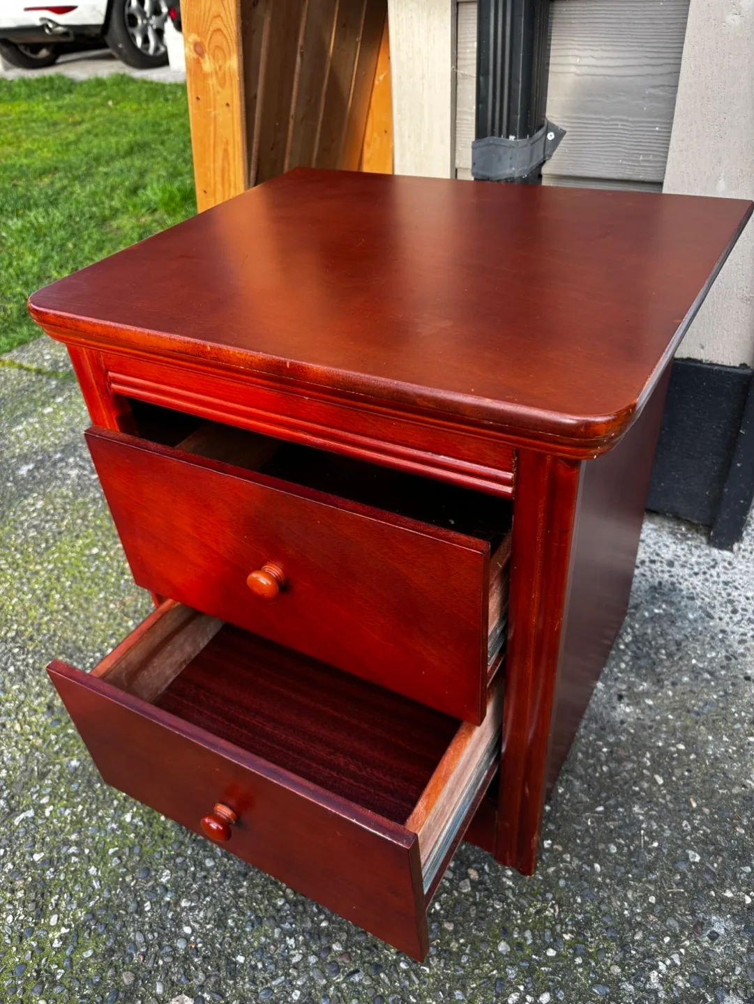 Cherry Wood Two-Drawer Nightstand image indicator(4)