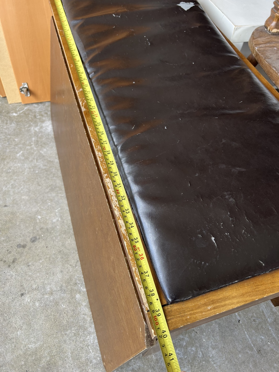 Vintage Wooden Storage Bench with Lift-Top - photo 5